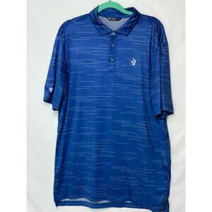 Levelwear Men's Large Blue Golf Polo Shirt 3 Button Short Sleeve Athletic Casual